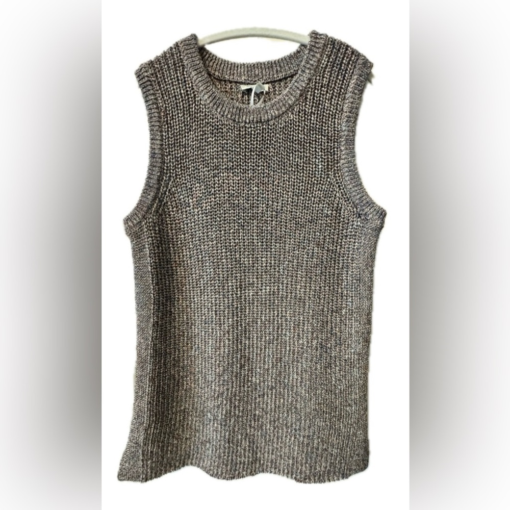 NWOT Ella Moss Space Dye Knit Sweater Tank Juniors L Multicolor Chunky Knit